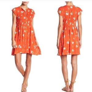 Free People orange floral dress - size small